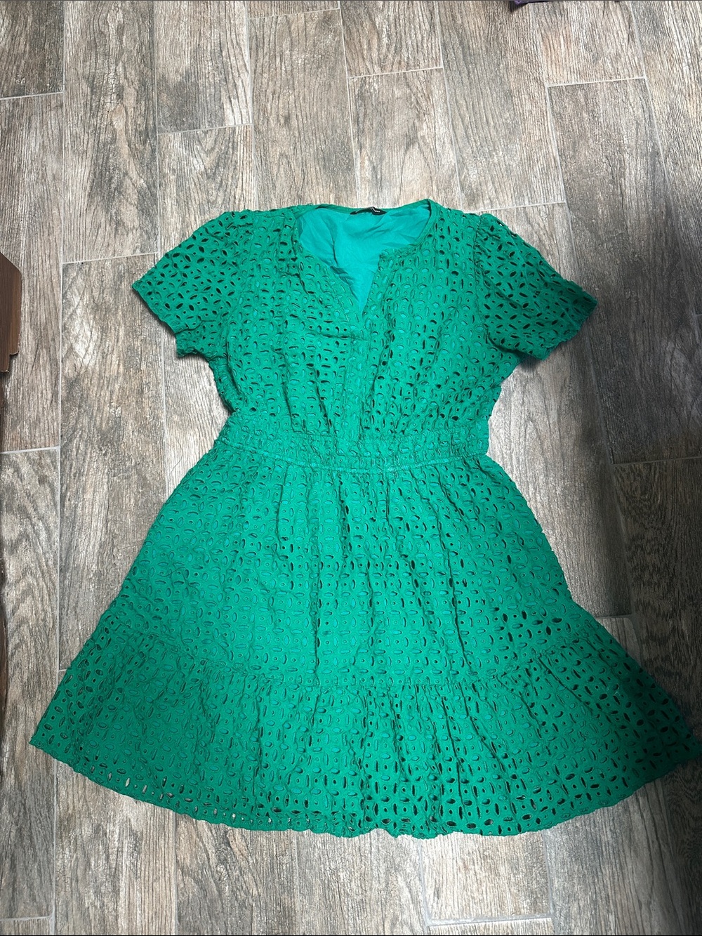 Women's Emerald Eyelet Midi Dress